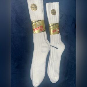 Men’s Vintage Soft & Fuzzy Thick Cream White Crew Socks Sz 10-13 The Relaxer